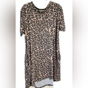 Crazy Train Leopard print hi lo t shirt dress